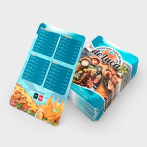CARDAPIO NO PVC 0,76 MM PVC 0,76 20x30 cm 4x4 Verniz cristal frente e verso  