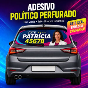 Adesivo Microperfurado Eleição 2026 - P Adesivo Perfurado 60x32 cm 4x0  Refile 