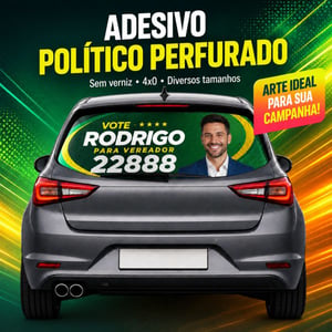 Adesivo Microperfurado Eleição 2026 - M Adesivo Perfurado 70x32 cm 4x0  Refile 