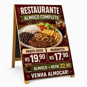 CAVALETE 0,90X1,20m Lona 440g  4x0 Brilho Madeira 