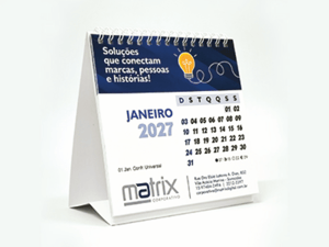 Calendário de mesa  10x15 cm Frente e verso colorido Fosco Fosco 