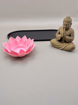 001-Conjunto de Bandeja de Vela Lótus Zen com Buda