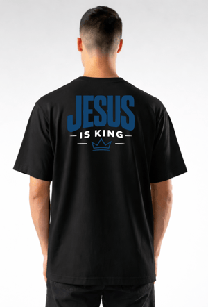 Camiseta Jesus is King 100% Algodão fio 30.1 Oversized/Tradicional Impressão DTF  PREMIUM • UNISSEX •