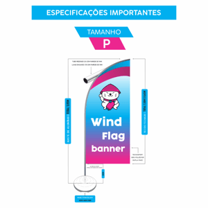 Wind Banner Completo - P - 185X65cm