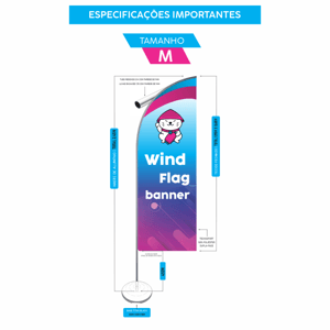 Wind Banner Completo - M - 245x65cm