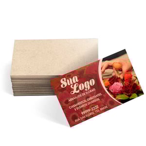 Cartão de visita papel reciclado Couchê 250g 9x5cm 4/0 - 4/1 - 4/4 Sem revestimento Impressão Digital 