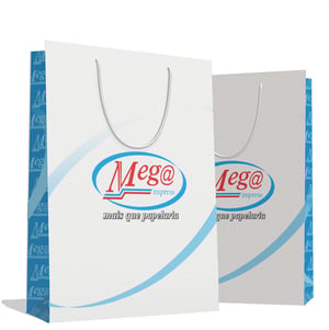 Sacola Personalizada 19,5x30x9,5cm Papel 180g  Impressão Colorida