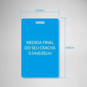 Crachá Personalizado 85x54mm PVC Branco 0,76mm Com Furo