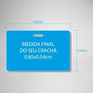 Crachá Personalizado 85x54mm PVC Branco 0,76mm Com Furo