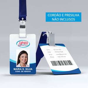 Crachá Personalizado 85x54mm PVC Branco 0,76mm Com Furo