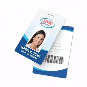 Crachá Personalizado 85x54mm PVC Branco 0,76mm Com Furo