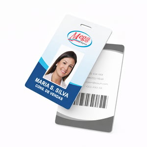 Crachá Personalizado 85x54mm PVC Branco 0,76mm Com Furo