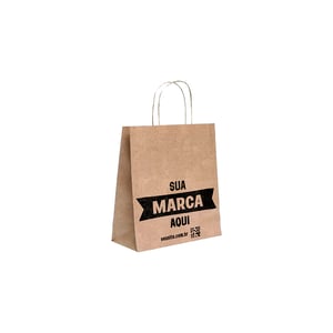 Sacola Personalizada Kraft 17X15X7cm Micro Com sua Logo