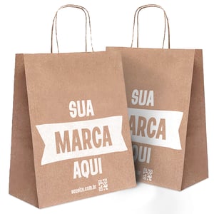 Sacola Personalizada Kraft 25X21X10 PP cm Com sua Logo