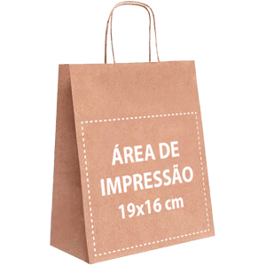 Sacola Personalizada Kraft 25X21X10 PP cm Com sua Logo