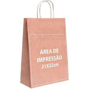 Sacola Personalizada Kraft 32X23X10cm M Com sua Logo