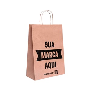 Sacola Personalizada Kraft 32X23X10cm M Com sua Logo