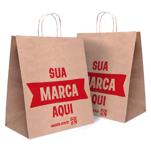 Sacola Personalizada Kraft 34X30X17cm G1 Com sua Logo