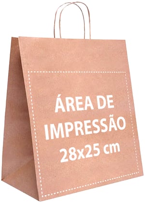 Sacola Personalizada Kraft 34X30X17cm G1 Com sua Logo