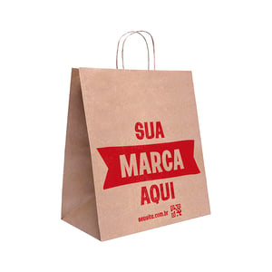 Sacola Personalizada Kraft 34X30X17cm G1 Com sua Logo