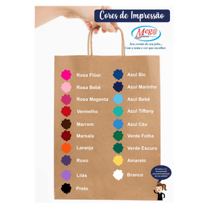 Sacola Personalizada Kraft 40X18X7,5cm Vinho Com sua Logo