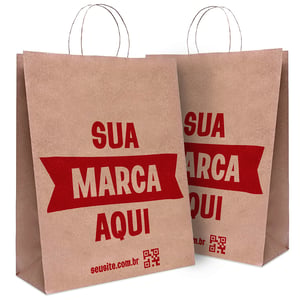 Sacola Personalizada Kraft 40X32X13cm G Com sua Logo