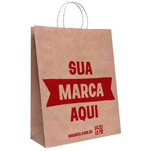 Sacola Personalizada Kraft 40X32X13cm G Com sua Logo