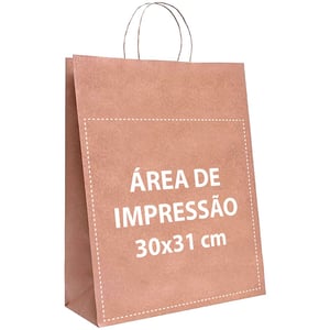 Sacola Personalizada Kraft 40X32X13cm G Com sua Logo