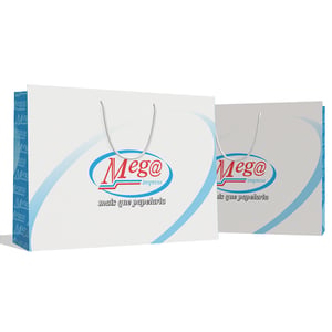 Sacola Personalizada 34x23x11cm  Papel 180g  Impressão Colorida