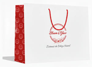 Sacola Personalizada 34x23x11cm  Papel 180g  Impressão Colorida