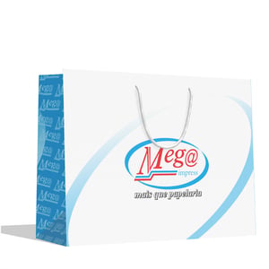 Sacola Personalizada 34x23x11cm  Papel 180g  Impressão Colorida
