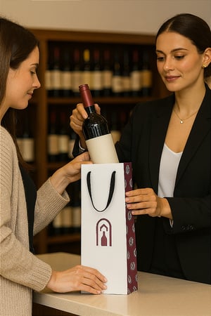 Sacola Personalizada Vinho / Garrafas 11,5x8x39cm Papel 180g  Impressão Colorida