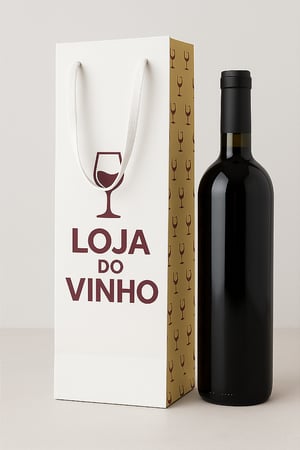 Sacola Personalizada Vinho / Garrafas 11,5x8x39cm Papel 180g  Impressão Colorida