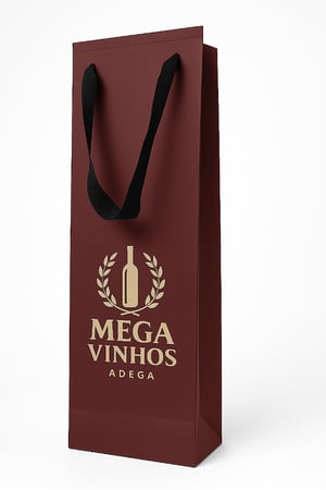 Sacola Personalizada Vinho / Garrafas 11,5x8x39cm Papel 180g  Impressão Colorida