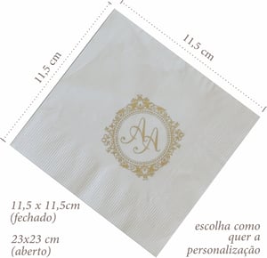 Guardanapo Personalizado Folha Dupla Premium Fechado 11,5x11,5 Aberto 23x23cm - 23X