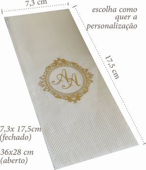 Guardanapo Personalizado Qualidade Premium Folha Dupla Retangular Fechado 17,5 x 7,3cm Aberto 36x28cm - 36X