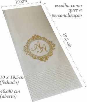 Guardanapo Personalizado Qualidade Premium Retangular Fechado 19,5x10 cm Aberto 40x40 cm - 40X