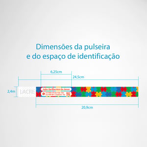 Pulseira de Identificação de Pessoas Com Deficiência Com Dados Contato Em Nylon Personalizada