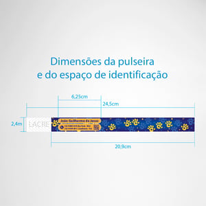Pulseira de Identificação de Pessoas Com Deficiência Com Dados Contato Em Nylon Personalizada