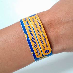 Pulseira de Identificação de Pessoas Com Deficiência Com Dados Contato Em Nylon Personalizada