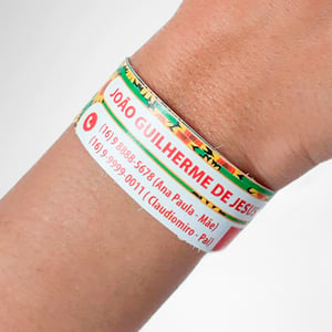Pulseira de Identificação de Pessoas Com Deficiência Com Dados Contato Em Nylon Personalizada