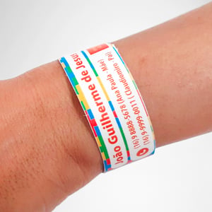 Pulseira de Identificação de Pessoas Com Deficiência Com Dados Contato Em Nylon Personalizada