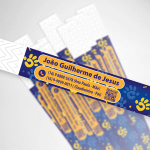 Pulseira de Identificação de Pessoas Com Deficiência Com Dados Contato Em Nylon Personalizada