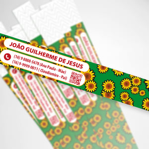Pulseira de Identificação de Pessoas Com Deficiência Com Dados Contato Em Nylon Personalizada