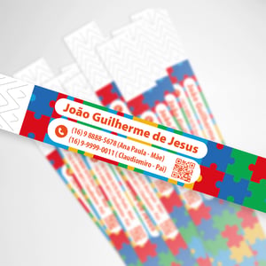 Pulseira de Identificação de Pessoas Com Deficiência Com Dados Contato Em Nylon Personalizada