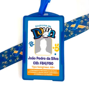 Crachá Personalizado de Identificação de Pessoas Com Deficiência Frente Verso PVC com Anti Sufocante Trava de Segurança