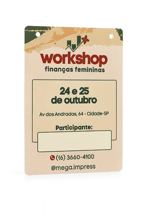 Credencial Para Eventos Papel Cartão Triplex 10x14cm impressão Digital Frente
