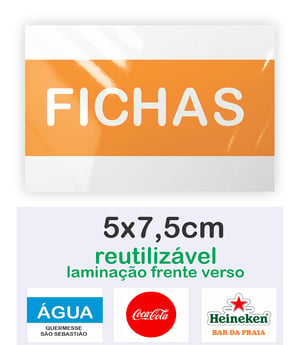 Fichas Para Bar Festas Eventos  Papel OffSet 240g