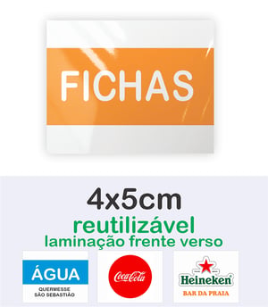 Fichas Para Bar Festas Eventos  Papel OffSet 240g