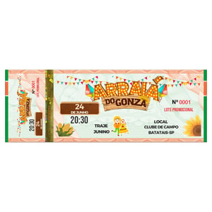 Ingresso de Segurança Papel Moeda Personalizado 5,4x15cm